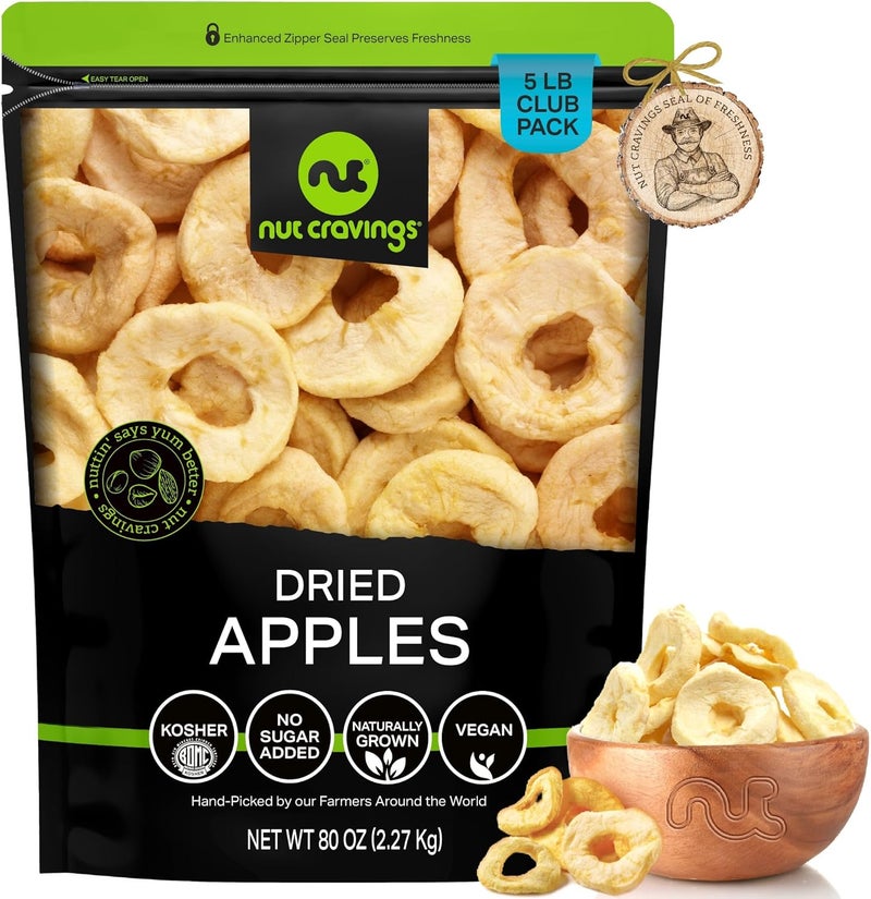 Nut Cravings Dried Apple Rings - 5 LB - Image 1